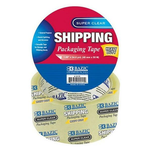 Bazic Products Bazic 1.88in x 54.6 Yards Super Clear Heavy Duty Packing Tape Pack OF 36 915